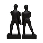 Muscular Men Polyresin Bookend Set of 2 (Black)