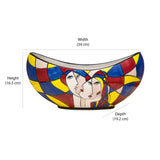 Boat Shaped Hand Painted Decorative Ceramic Bowl (Multicolor)
