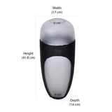 Decorative Round Top Vase Large- Black and Transparent