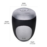 Decorative Round Top Vase Small- Black and Transparent