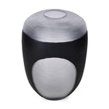 Decorative Round Top Vase Small- Black and Transparent