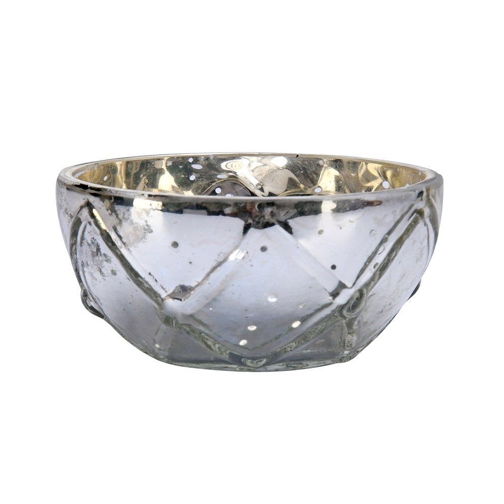 Decorative Votive Candle Holder Set of 2- Silver