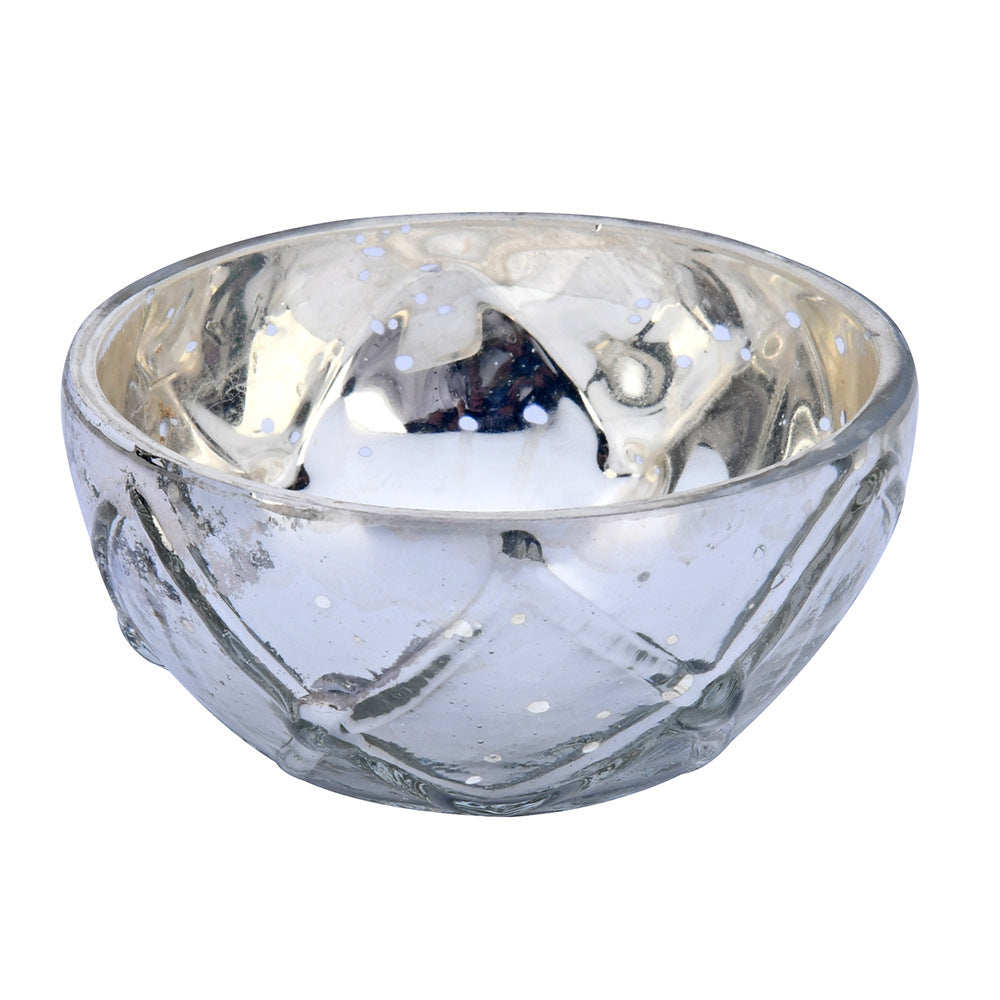 Decorative Votive Candle Holder Set of 2- Silver