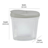Polypropylene Kitchen Grocery Storage Container 2.9 L- Transparent & Grey