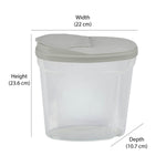 Polypropylene Kitchen Grocery Storage Container 2.9 L- Transparent & Grey