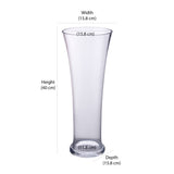 Decorative Squeezed Glass Vase Large- Transparent