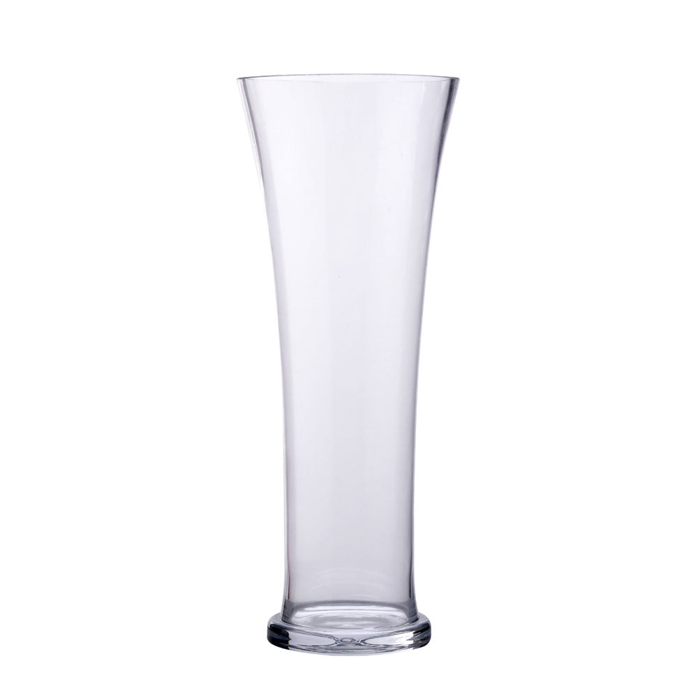 Decorative Squeezed Glass Vase Large- Transparent
