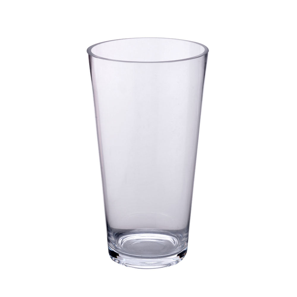 Decorative Tapered Glass Vase Small- Transparent