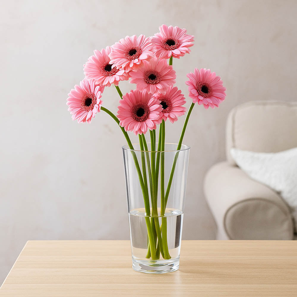 Decorative Tapered Glass Vase Small- Transparent