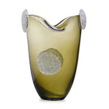 Decorative Vase With Ear Crystal Texture Large- Green