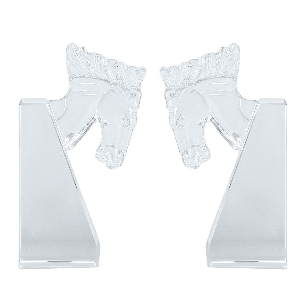 Horse Head Crystal Bookends Set of 2 (Transparent)