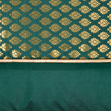 Brocade Polyester 16" x 16" Filled Cushion (Green)