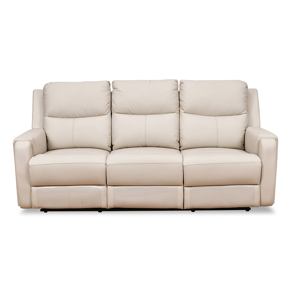 Levon 3 Seater Manual Recliner- Light Beige