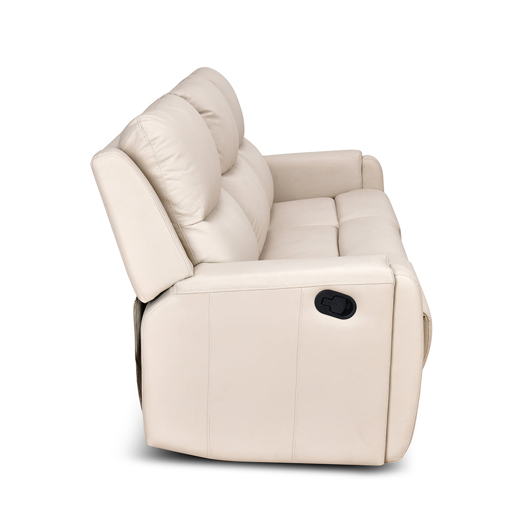 Levon 3 Seater Manual Recliner- Light Beige