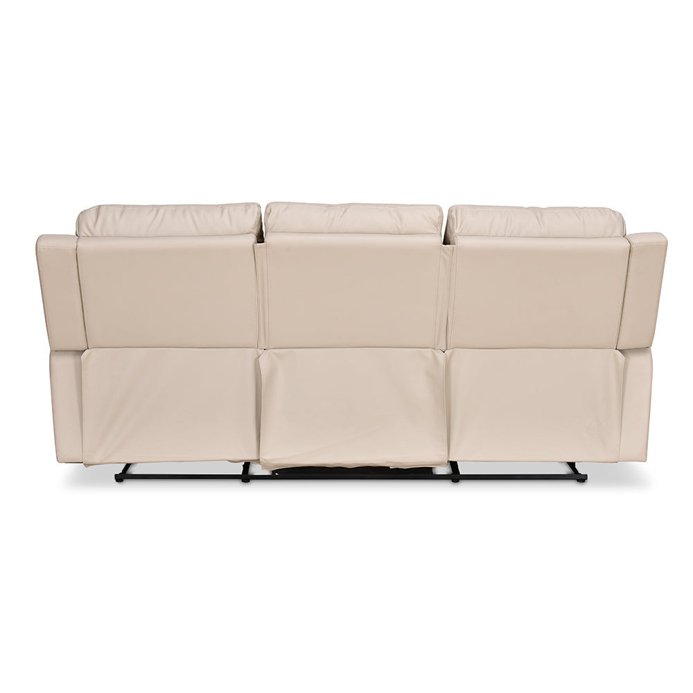Levon 3 Seater Manual Recliner- Light Beige