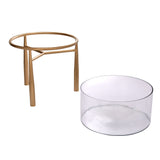 Decorative Metal & Glass Urli With Sleek Stand (Gold)