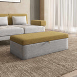 Nocta Reversible Ottoman with Storage- Mustard and Grey