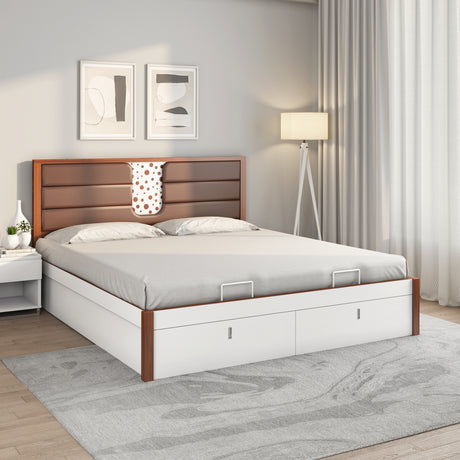 Nilkamal Noir Premier Bed With Hydraulic Storage (White)