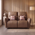 Norma 2 Seater Electric Recliner Sofa- Camel Brown