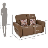Norma 2 Seater Fixed Sofa- Camel Brown