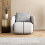 Nestivo 1 Seater Fabric Sofa- Texture Grey
