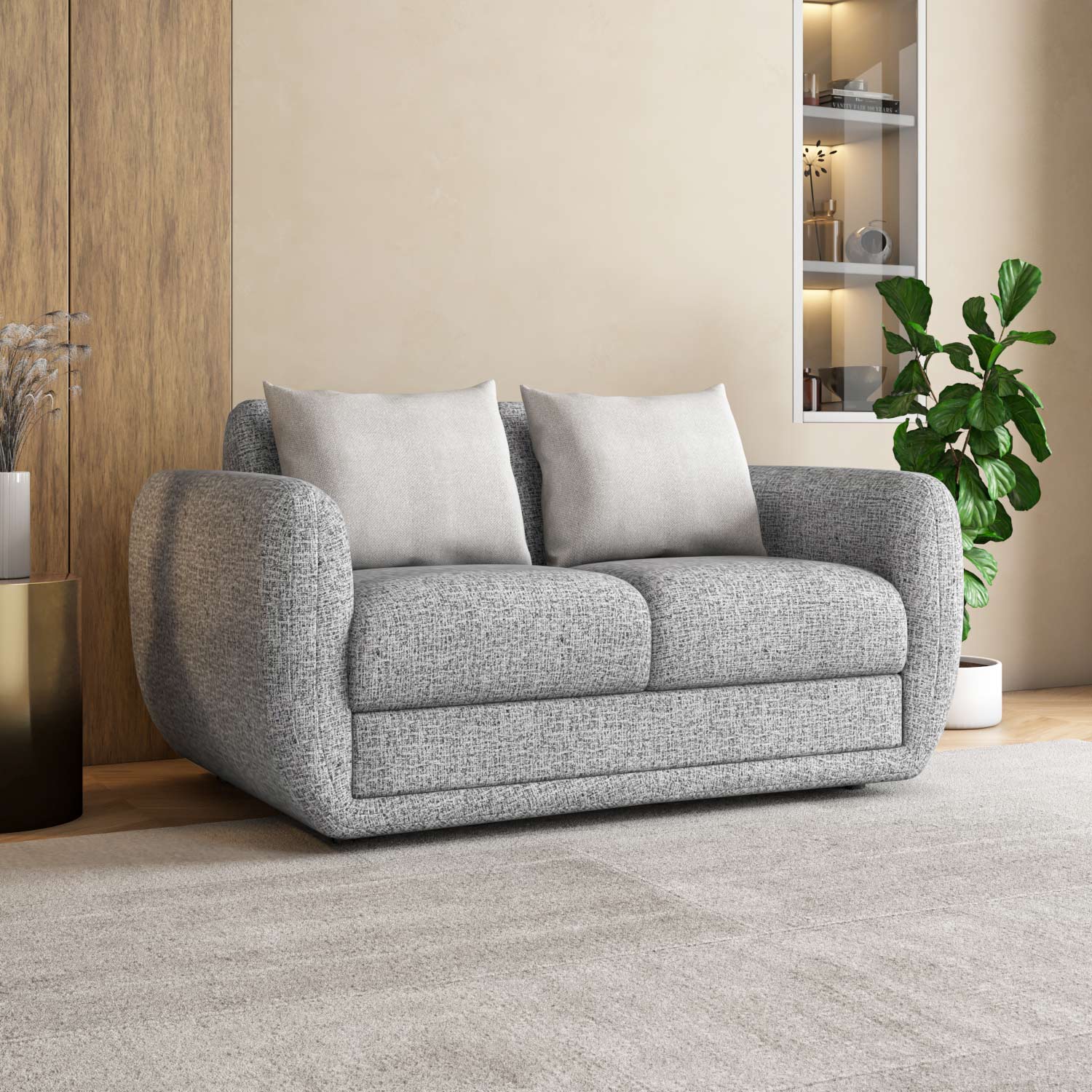 Buy Nestivo 2 Seater Sofa (Texture Grey) Online in India