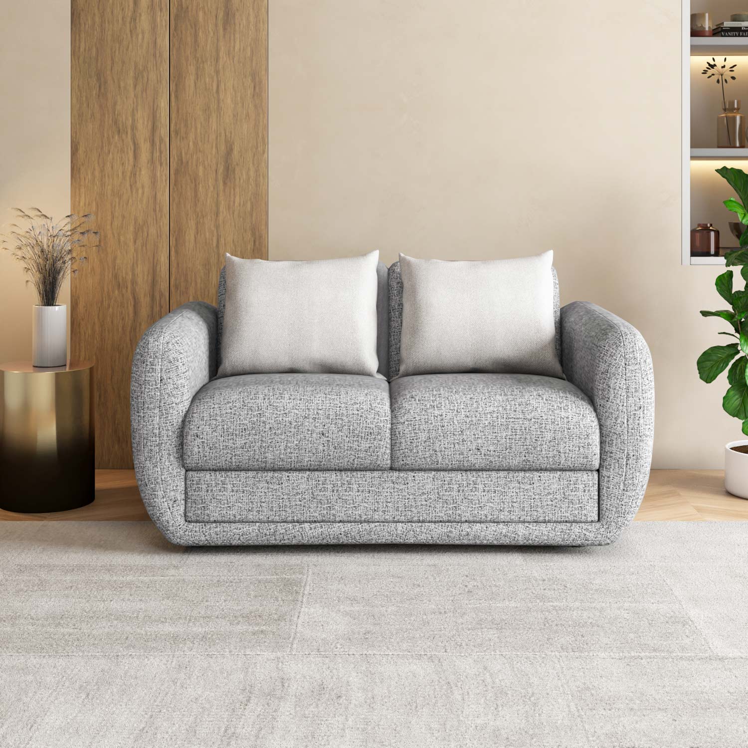Nestivo 2 Seater Fabric Sofa- Texture Grey