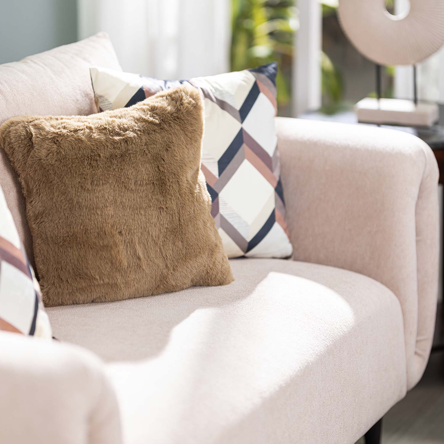 Harper 2 Seater Fabric Sofa (Peach)