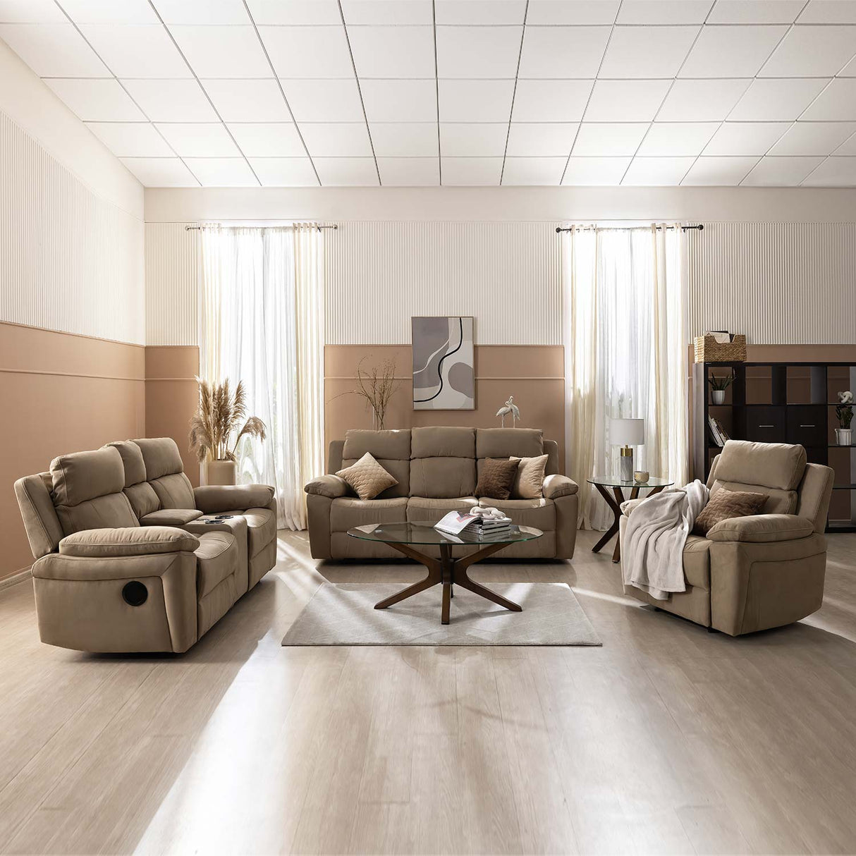 Clapton 1 Seater Double Motor Electric Recliner (Beige)