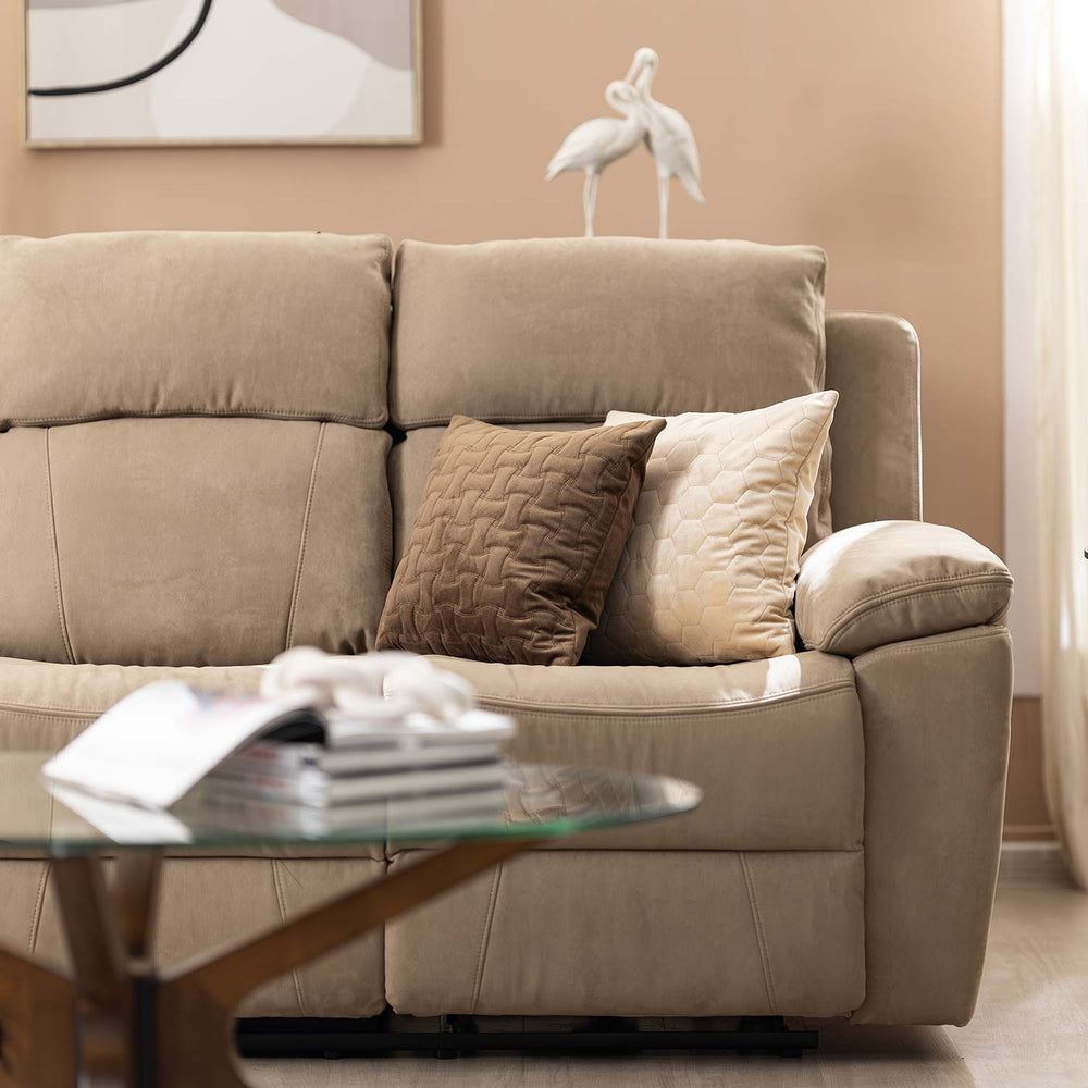 Clapton 3 Seater Double Motor Electric Recliner(Beige)