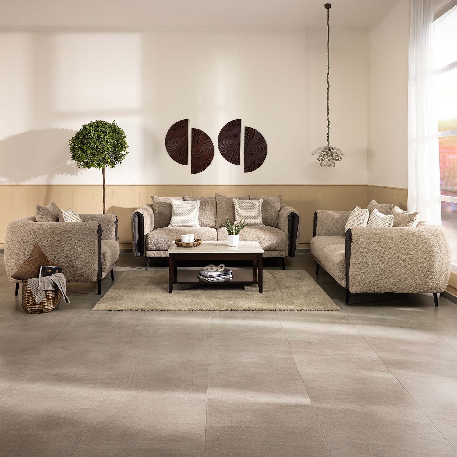 Canyon 2 Seater Fabric Sofa (Light Grey)