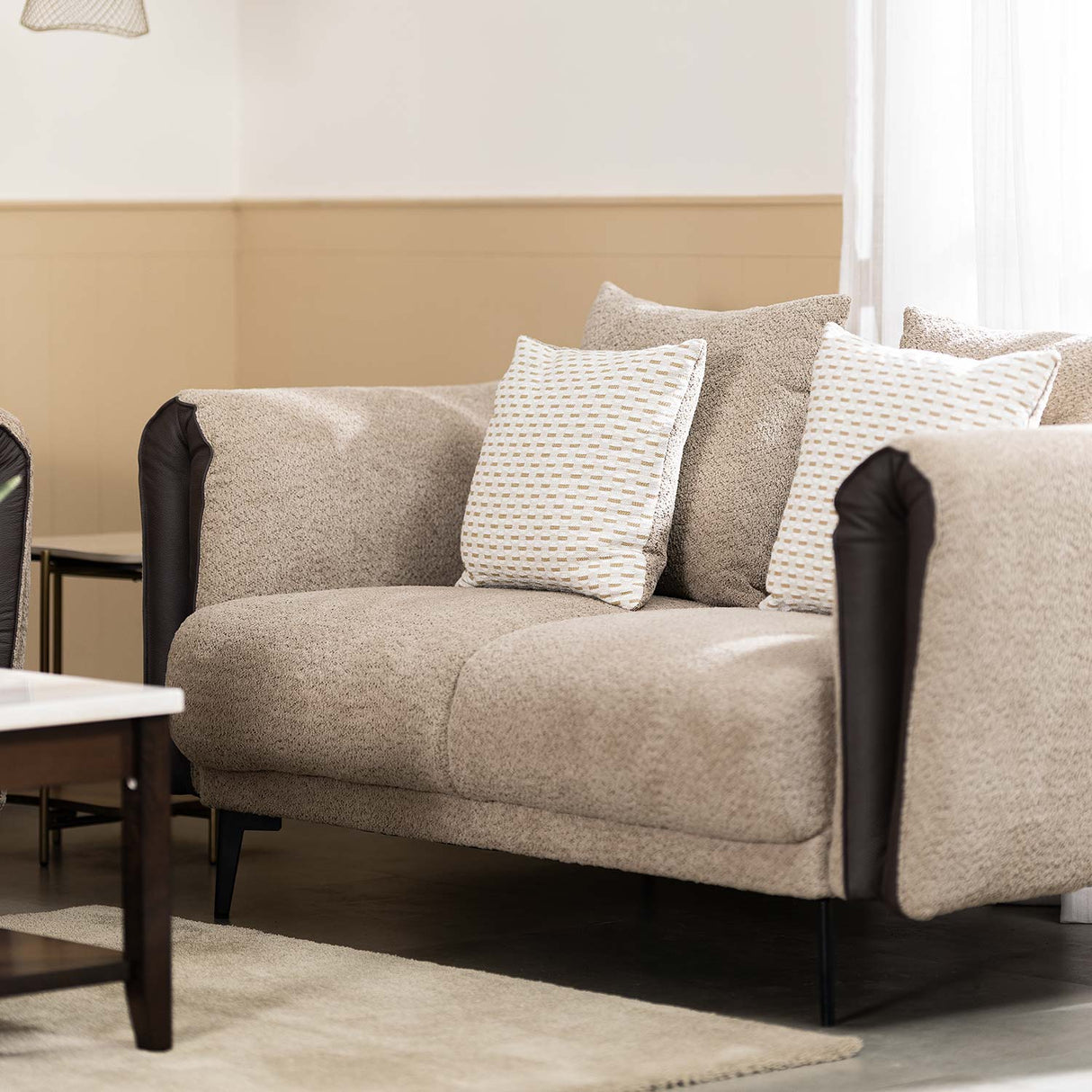 Canyon 2 Seater Fabric Sofa (Light Grey)