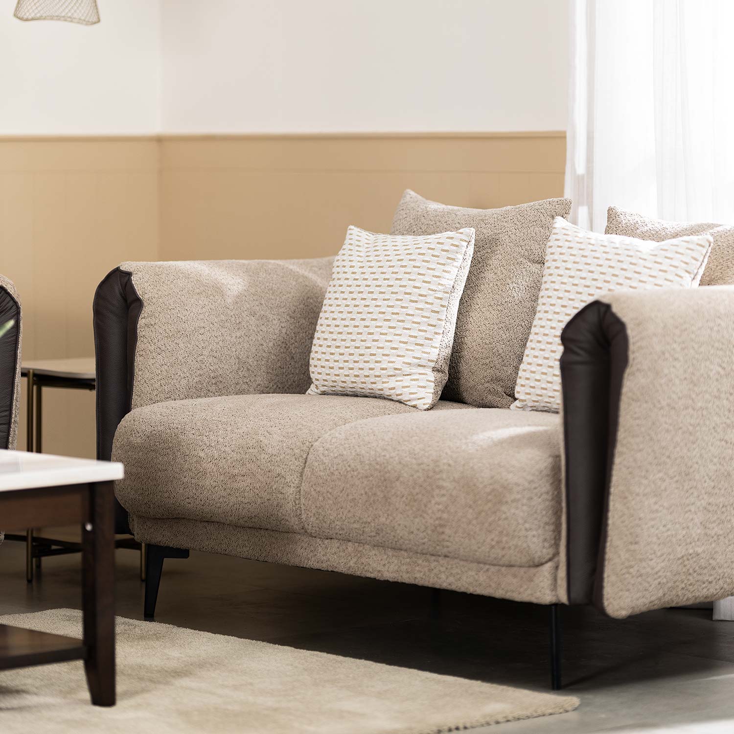 Canyon 2 Seater Fabric Sofa (Light Grey)