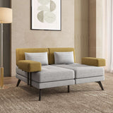 Nocta 2 Seater Fabric Sofa- Mustard and Grey