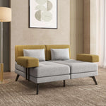 Nocta 2 Seater Fabric Sofa- Mustard and Grey