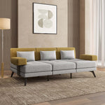 Nocta 3 Seater Fabric Sofa- Mustard and Grey