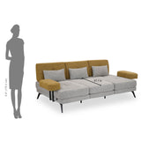 Nocta 3 Seater Fabric Sofa- Mustard and Grey
