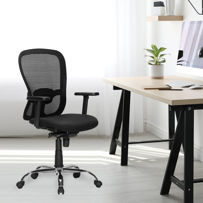 Nilkamal alba Mid Back Mesh Cts Chrome Base Black