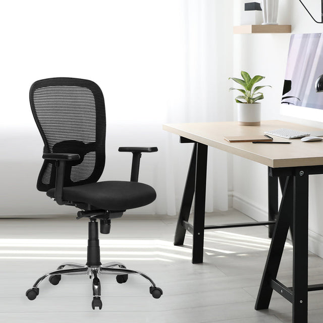Nilkamal alba Mid Back Mesh Cts Chrome Base Black