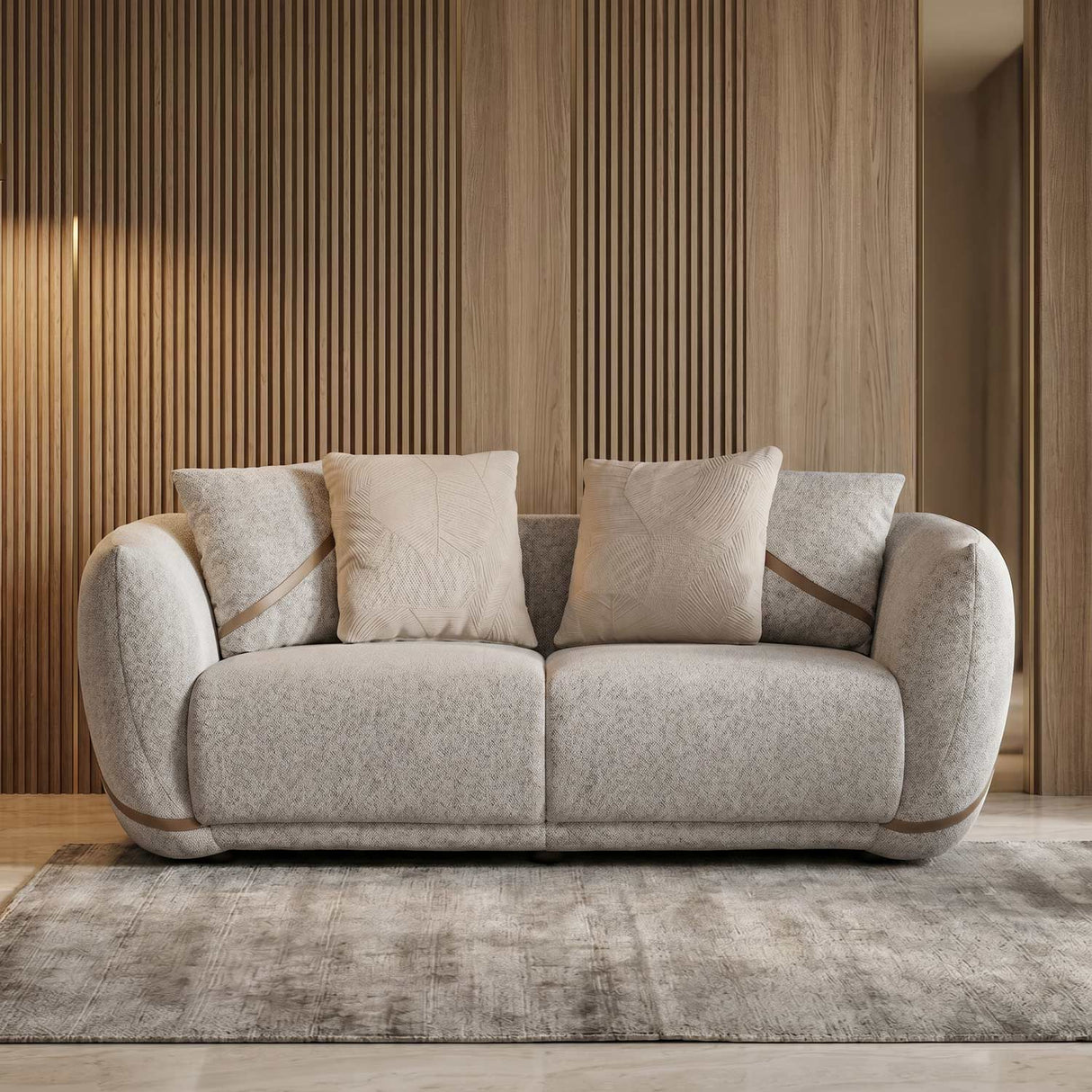 Ondina 2 Seater Fabric Sofa- Beige