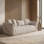 Ondina 3 Seater Fabric Sofa- Beige
