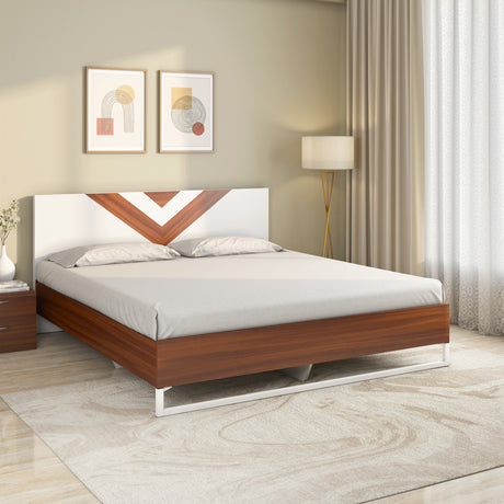 Nilkamal Orion Meta Engineered Wood Without Storage Bed Walnut