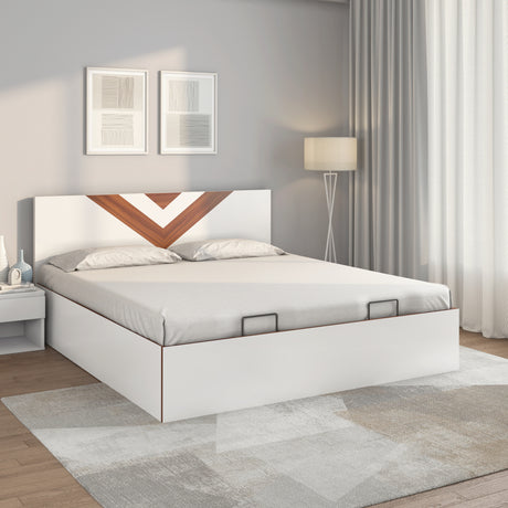 Nilkamal Orion Prime Bed With Semi Hydraulic Storage (White)