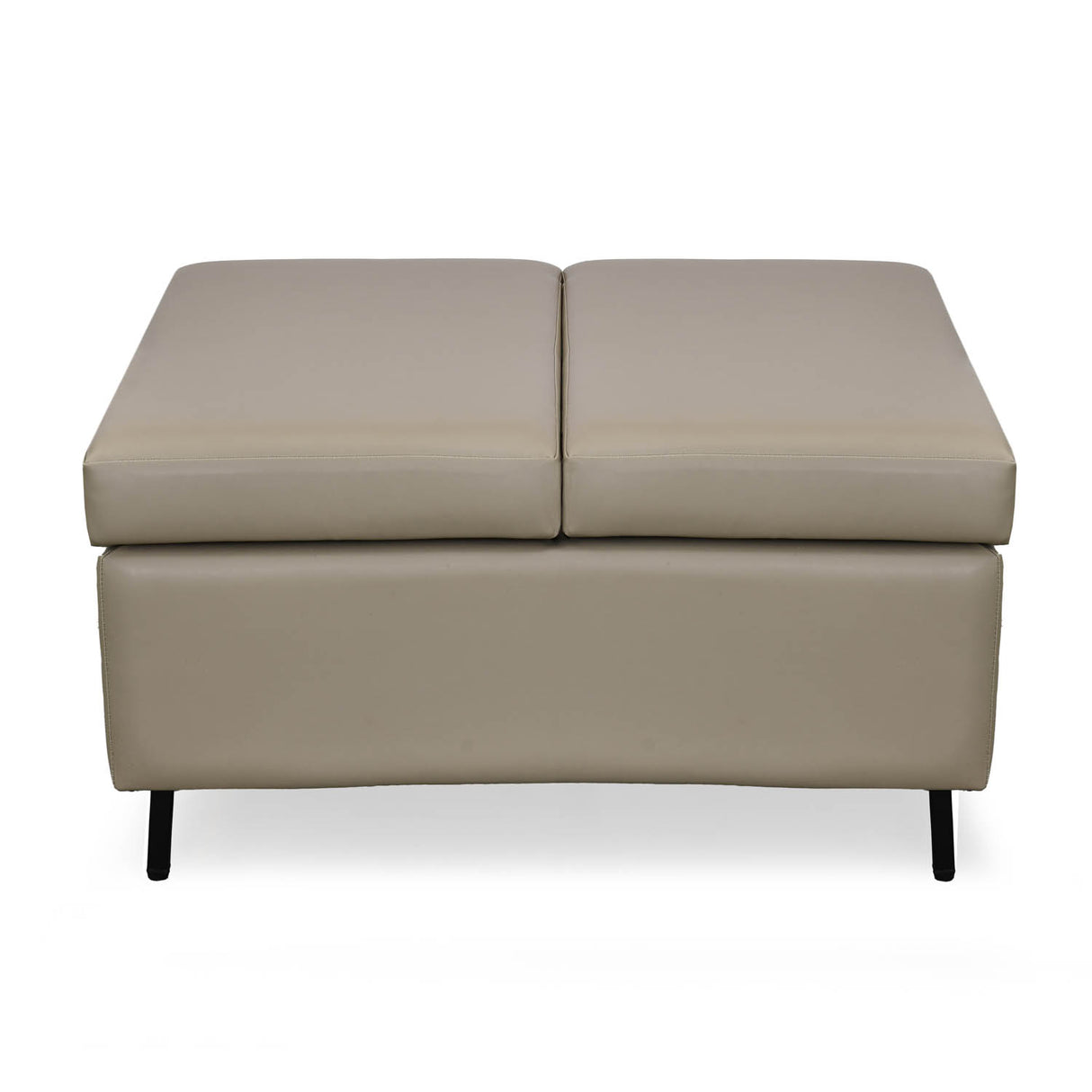 Infnia Leatherette Reversible Ottoman- Beige