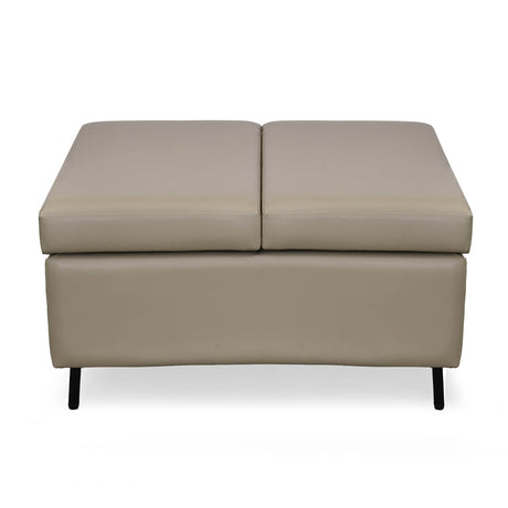 Infnia Leatherette Reversible Ottoman- Beige