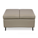Infnia Leatherette Reversible Ottoman- Beige