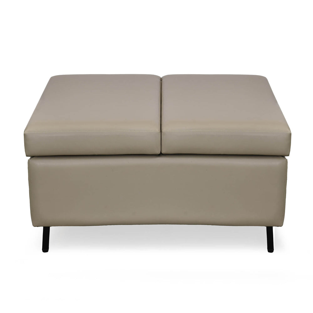 Infnia Leatherette Reversible Ottoman- Beige