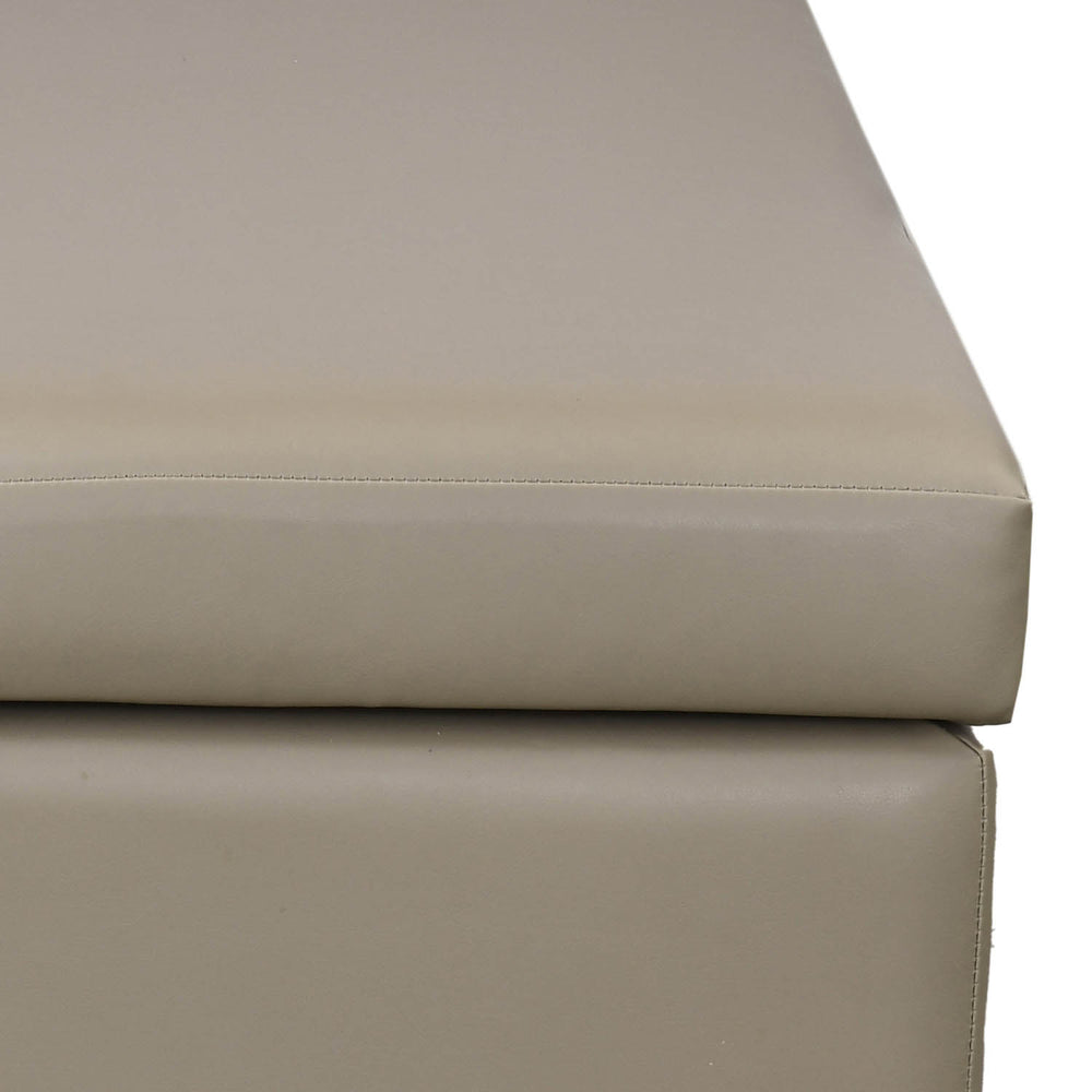 Infnia Leatherette Reversible Ottoman- Beige