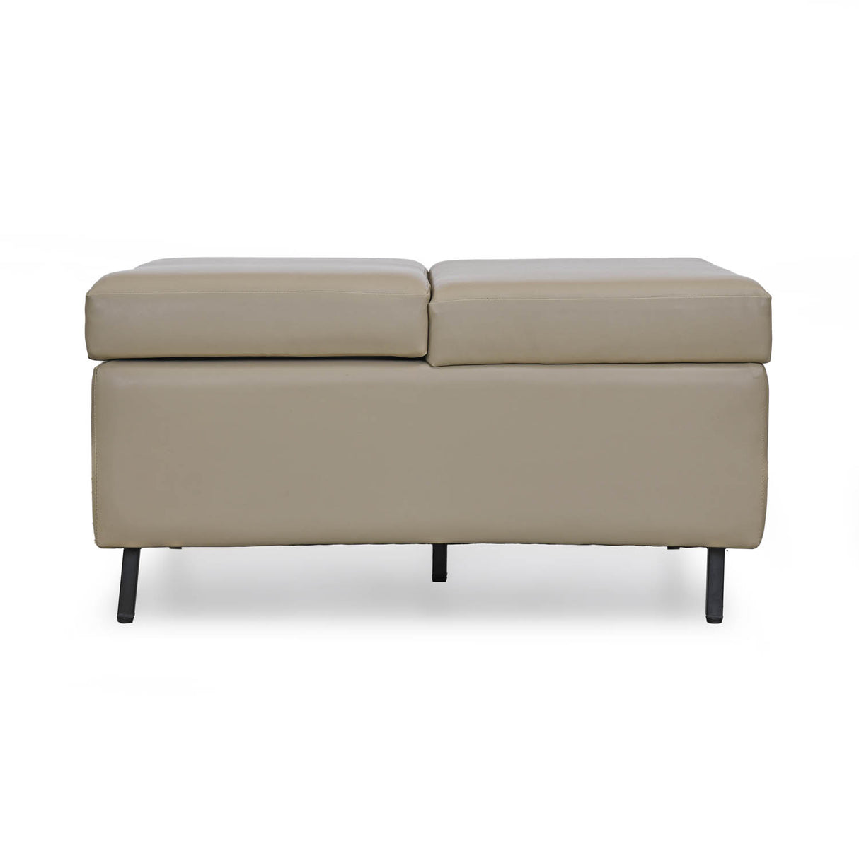 Infnia Leatherette Reversible Ottoman- Beige