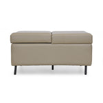 Infnia Leatherette Reversible Ottoman- Beige